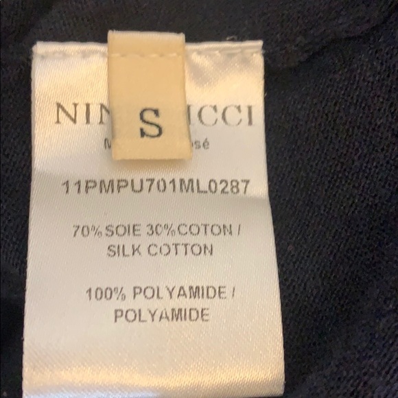 Nina Ricci Navy Cardigan Top with Black Lace Inset - Picture 6 of 6